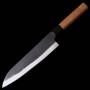 Couteau du Chef Japonais Gyuto - MIURA - Acier bleu au carbone - Kurouchi - Manche de Teck - Taille : 21cm
