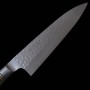 Couteau du Chef Gyuto Japonais - TAKESHI SAJI - R2 - Finition martelée - Manche Cognassier de Chine - Taille:21/24cm