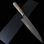 Couteau du Chef Gyuto Japonais - TAKESHI SAJI - R2 - Finition martelée - Manche Cognassier de Chine - Taille:21/24cm