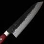 Couteau du Santoku Japonais - MIURA - Acier bleu super carbone - Finition Nashiji noire - Taille:18cm