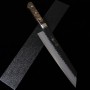 Couteau du Kiritsuke Gyuto Japonais - MIURA - Acier bleu super - Finition martelée - Kurouchi - Taille:21cm