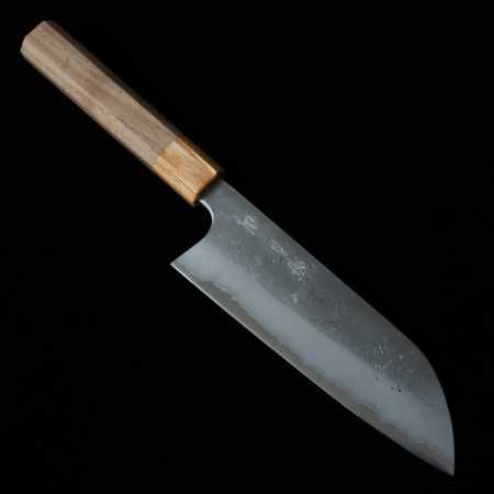 Couteau japonais santoku MIURA Carbon Blue Steel Nashiji Series - Taille : 16.5cm