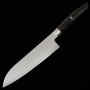 Couteau japonais Santoku - ZANMAI - Série Revolution - Manche Décagonal Noire - Acier SG2 - Dimension: 18cm