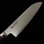 Couteau japonais Santoku - ZANMAI - Série Revolution - Manche Décagonal Noire - Acier SG2 - Dimension: 18cm