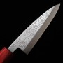 Couteau utilitaire à biseau unique Japonais - MIURA - Acier inoxydable Ginsan - Finition martelée - Taille : 12cm