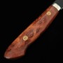 Couteau du Santoku Japonais - NIGARA - Acier inoxydable SG2 - Kurouchi - Manche de Karin - Taille:18cm