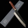 Couteau du Chef Japonais Kiritsuke - NIGARA - Acier inoxydable SG2 - Kurouchi - Manche de Karin - Taille:21cm