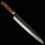 Couteau du Slicer Japonais Kiritsuke Sujihiki - NIGARA - Acier inoxydable R2 - Kurouchi - Manche de Karin - Taille:25.5cm