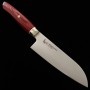 Couteau japonais Santoku - ZANMAI - Série Revolution - Manche Décagonal Rouge - Acier SG2 - Dimension: 15cm