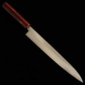 Couteau du Slicer Sujihiki Japonais - HADO - Série de Kijiro - Acier inoxydable Ginsan - Taille:24cm