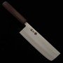 Couteau du Nakiri Japonais - MIURA - Acier inoxydable Ginsan - Finition martelée - Manche de Chêne - Taille:16.5cm