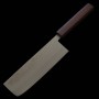 Couteau du Nakiri Japonais - MIURA - Acier inoxydable Ginsan - Finition martelée - Manche de Chêne - Taille:16.5cm