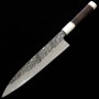 Couteau du Chef Gyuto Japonais - HATSUKOKORO - Yoshihide Masuda - Acier blanc au carbone No.2 - Finition dama noire -Taille:24cm