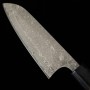 Couteau du Santoku Japonais - MASAKAGE - série de Kumo - Acier inoxydable VG10 - Finition Dama - Taille: 17cm