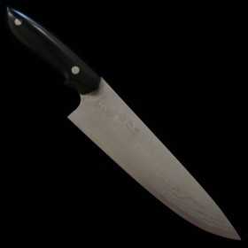 Couteau de cuisine japonais - KAZUO NOMURA - Shirogami 2 - manche en micarta noir - Taille : 18/21cm
