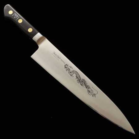 Couteau de chef japonais - Gyuto - MISONO - EU Carbon Serie - Gravure de dragon - Dimensions : 24 / 27 / 30cm