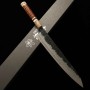 Couteau du Slicer Japonais Sujihiki - MANAKA KISUKE - Série de Enn - Acier bleu au carbone No.1 - Damas - Taille : 27cm