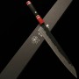 Couteau du Slicer Japonais Sujihiki - MANAKA KISUKE - Série de Enn - Acier bleu au carbone No.1 - Damas - Taille : 27cm