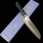 Couteau du Santoku Japonais - MIURA - Acier inoxydable VG1 - Manche de Acajou - Taille : 17cm