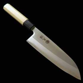 Couteau japonais santoku MIURA Revêtement en acier inoxydable carbone blanc 1 Taille:16,5cm