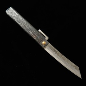 Couteau de poche Japonais - TOMITA OSAMU - Higo Kogatana - Acier blanc au carbone - Taille : 9.5cm