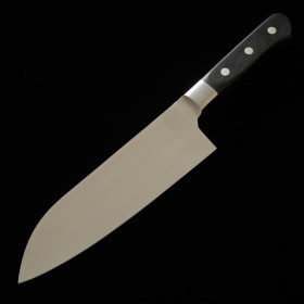 Couteau du Santoku Japonais - MIURA - Acier inoxydable Damasteel - Taille: 17cm