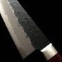 三浦刃物 MIURA KNIVES 青紙スーパー 　黒打ち槌目　三徳　165ｍｍ　赤合板