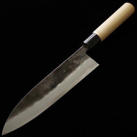 Couteau du Chef Japonais Gyuto - MIYAZAKI KAJIYA - Acier bleu super carbone - Kurouchi - Taille : 24/25cm