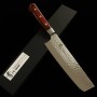 Couteau du Nakiri Japonais - SAKAI TAKAYUKI - Acier inoxydable VG10 - Finition martelée - Damas - Taille : 16cm