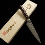 Couteau japonais Petty - TAKESHI SAJI - Acier Damascus R2 Black Finish - Dimension: 13,5 / 15cm