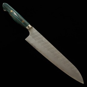 Couteau du Chef Japonais Gyuto - NIGARA - Acier inoxydable SG2 - Finition martelée - Taille : 24cm