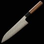 Couteau du Chef Japonais Gyuto - NIGARA - Acier inoxydable VG10 - Finition martelée - Damas - Taille : 21cm