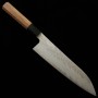 Couteau du Chef Japonais Gyuto - NIGARA - Acier inoxydable VG10 - Finition martelée - Damas - Taille : 21cm