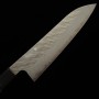 Couteau du Chef Japonais Gyuto - NIGARA - Acier inoxydable VG10 - Finition martelée - Damas - Taille : 21cm