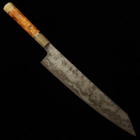 Couteau du Chef Japonais Kiritsuke - MANAKA KISUKE - Série de KOKUENN - Acier bleu au carbone No.1 - Taille: 30cm