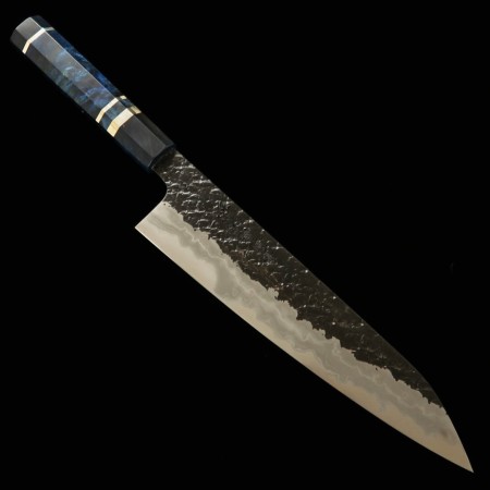 Couteau du Chef Japonais Gyuto - MANAKA KISUKE - Série de ENN - Acier bleu au carbone No.1 - Taille: 24cm