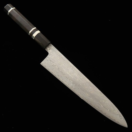 Couteau du Chef Japonais Gyuto - MIURA - Série de Obidama - Acier inoxydable STRIX - Damas - Taille : 24cm