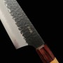 Couteau du Chef Japonais Kiritsuke - SAKAI TAKAYUKI - Acier bleu super carbone - Finition martelée - Kurouchi - Taille : 19cm