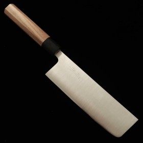 Couteau du Nakiri Japonais - MIURA - Acier inoxydable SUS 440 - Manche de Noyer - Taille : 16.5cm