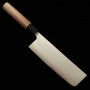 Couteau du Nakiri Japonais - MIURA - Acier inoxydable SUS 440 - Manche de Noyer - Taille : 16.5cm