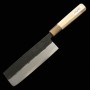 Couteau du Nakiri Japonais - SUISIN - Kenji Togashi - Acier blanc au carbone No.2 - Kurouchi - Taille : 16.5cm