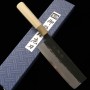 Couteau du Nakiri Japonais - SUISIN - Kenji Togashi - Acier blanc au carbone No.2 - Kurouchi - Taille : 16.5cm