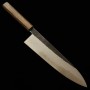 Japanese Chef knife Gyuto - HADO - Blue steel No.1 - Kurouchi - Oak wood handle - Size : 24cm