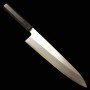 Japanese single bevel chef knife gyuto - MIURA OBIDAMA - Blue Carbon Steel No.2 - Ebony Wood Handle - Size:24cm