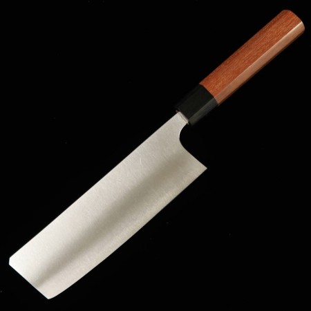 Japanese Nakiri knife - TAKAYUKI SHIBATA - KOUTETSU - Super blue steel - Jarrah wood handle - Size : 16.5cm