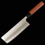Japanese Nakiri knife - TAKAYUKI SHIBATA - KOUTETSU - Super blue steel - Jarrah wood handle - Size : 16.5cm