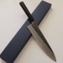 Japanese Chef Gyuto Knife single bevel - MIURA - Itadaki Serie - White Steel No.2 black finish - Sizes: 21 / 24cm