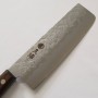 Japanese Nakiri knife - MIURA - Stainless Ginsan - Nashiji - Plywood handle - Size : 16.5cm