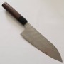 Japanese Santoku Knife - NIGARA - SPG STRIX - Hammered Damascus Finish - Rose Wood Handle - Size:16.5cm