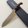 Japanese Santoku knife - KATAYAMA - Akebono series - Stainless SG2 - Damascus - Micarta handle - Size : 18cm